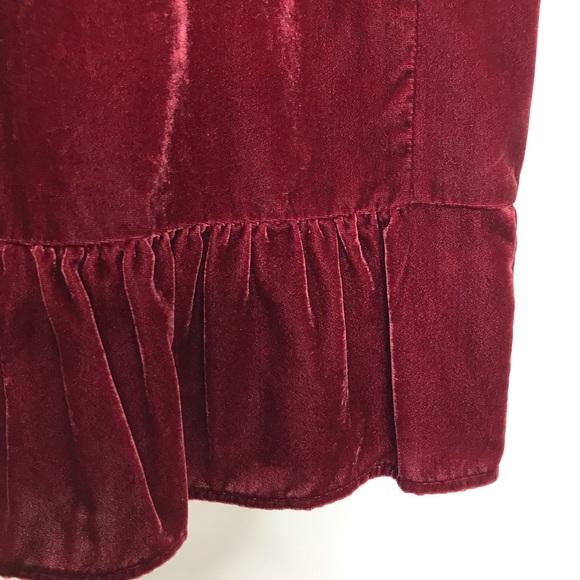 J. Crew Burgundy Red Velvet Sleeveless Peplum Blouse Top size 4 NEW - Picture 12 of 14